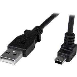 StarTech.com Cable Adaptador 1m USB A Macho a Mini USB B Macho Acodado en Ángulo hacia Arriba - Cable for Cámara Digital, 
