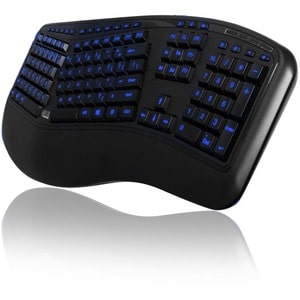 Adesso Color Illuminated Ergonomic Keyboard - Cable Connectivity - USB Interface - RGB LED - 105 Key(s) - 13 Hot Key(s) - 