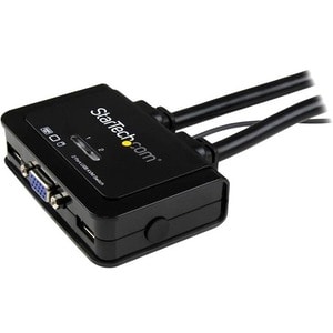 StarTech.com Switch Commutatore KVM USB VGA a 2 porte - Alimentato via USB con pulsante di commutazione a distanza - 2 Com