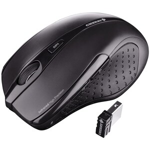 CHERRY MW 3000 Mouse - Radio Frequency - USB - Infrared - 5 Button(s) - Black - Wireless - 5 m - 2.40 GHz - 1750 dpi - Rig