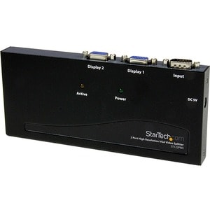 StarTech.com Signal Splitter - Steel - Black - TAA Compliant - 2048 x 1536 - 350 MHz Maximum Video Bandwidth - 65 m Maximu