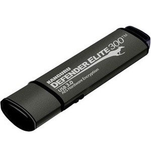 Kanguru Defender Elite300 FIPS 140-2 Certified, SuperSpeed USB 3.0 secure flash drive, 32G - 32 GB - USB 3.0 - Black - 256