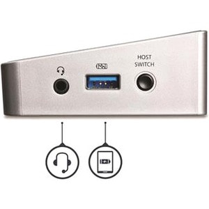 StarTech.com Dual Monitor KVM Docking Station - for Two Laptops - 4K - File Transfer - Universal Laptop Docking Station (U