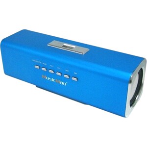 Système de Haut-Parleurs Technaxx MusicMan 2.0 Portable - 3 W RMS - Bleu - Fréquence 150 Hz à 18 kHz - Batterie rechargeab