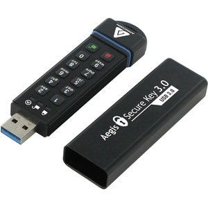 Apricorn 16GB Aegis Secure Key USB 3.0 Flash Drive - 16 GB - USB 3.0 - 195 MB/s Read Speed - 162 MB/s Write Speed - 256-bi