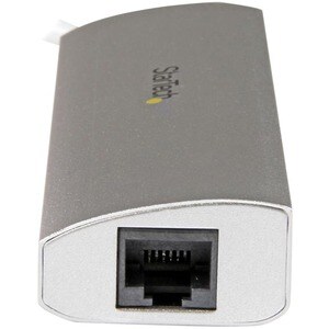 StarTech.com 3-Port USB Hub with Ethernet, USB-A Ports, Gigabit Ethernet/GbE, USB 5Gbps, Bus-Powered, Portable Laptop USB 