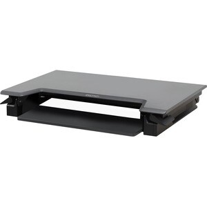 Ergotron WorkFit-TL, Sit-Stand Desktop Workstation - TAA Compliant Version - Dark Gray Rectangle Top - 40 lb Capacity - He
