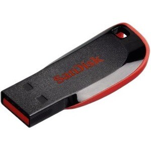 SanDisk Cruzer Blade 64 GB USB 2.0 Flash Drive - Blue - 128-bit AES - 5 Year Warranty