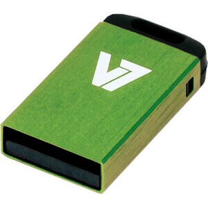 V7 Nano VU24GCR-GRE-2E 4 GB USB 2.0 Flash-Laufwerk - Grün - 15 MB/s Read Speed - 4 MB/s Write Speed - 1 / Pack