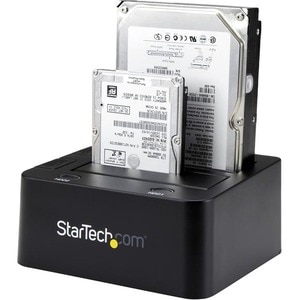 StarTech.com Laufwerk-Dock SATA/600 - USB 3.0 Typ B Host Interface - UASP-Support Extern - Schwarz - 2 x HDD unterstützt -