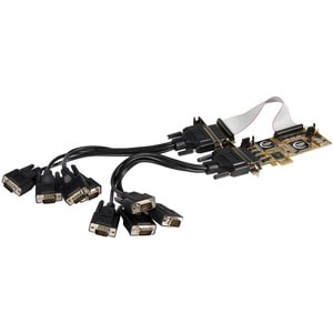 StarTech.com 8 Port PCI Express Low Profile Serial Adapter Card - PCI Express - 8 x DB-9 RS-232 - Serial, Via Cable - Plug