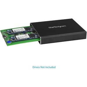 StarTech.com Dual M.2 Enclosure - RAID - M.2 SATA SSD Enclosure - USB 3.1 (10 Gbps) - USB-C & USB-A External Enclosure - A