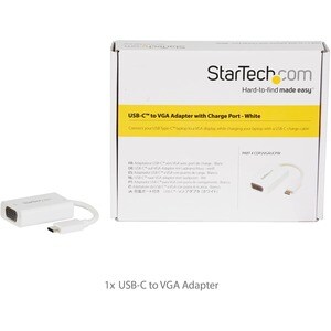 StarTech.com USB-C VGA Multiport Adapter - White - USB-A Port - with Power Delivery (USB PD) - USB C Adapter Converter - 1