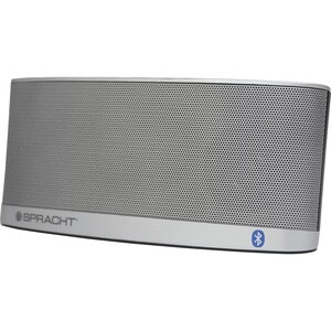 Spracht Blunote2.0 Portable Bluetooth Speaker System - 10 W RMS - Silver - Battery Rechargeable - USB - 1 Pack