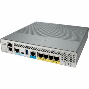 Cisco 3504 IEEE 802.11a/b/g/d/e/h/n/k/r/u/w/ac/ax Wireless LAN Controller - 5 x Network (RJ-45) - 5 Gigabit Ethernet, Giga