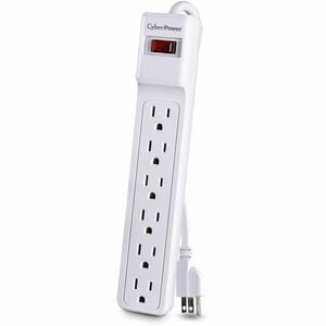 CyberPower Essential Surge CSB606W 6-Outlets Surge Suppressor/Protector - White - NEMA 5-15P - 6 x NEMA 5-15R - 900 J - 12