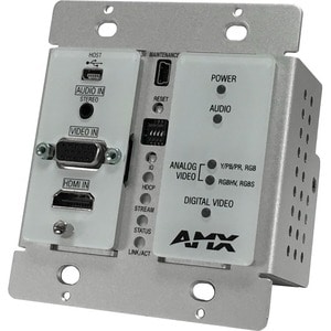 AMX Decor Style Wallplate Encoder with KVM, Black - 1 Computer(s) - WUXGA - 1920 x 1200 Maximum Video Resolution x Network