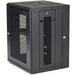 StarTech.com 4-Post 15U Wall Mount Network Cabinet, 19" Hinged Wall-Mounted Server Rack for Data / IT Equipment, Lockable 