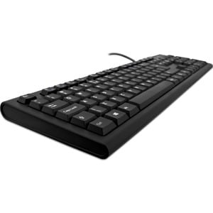 V7 KU200 Keyboard - Cable Connectivity - USB Interface - English (UK) - Black - Internet, Email, Volume Control, Play/Paus