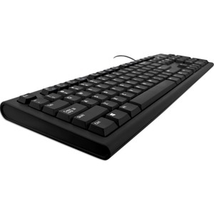 V7 KU200 Keyboard - Cable Connectivity - USB Interface - English (US) - Black - Internet, Email, Volume Control, Play/Paus