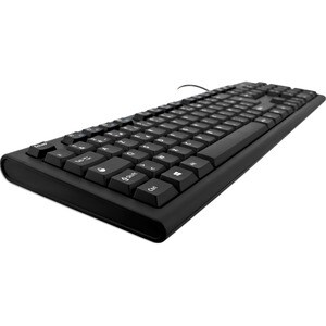 V7 KU200FR Keyboard - Cable Connectivity - USB Interface - French - Black - Internet, Email, Volume Control Hot Key(s)