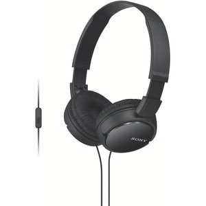 Sony MDR-ZX110AP Wired Over-the-head Stereo Headset - Black - Binaural - Supra-aural - 24 Ohm - 12 Hz to 22 kHz - 120.1 cm
