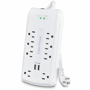 CyberPower CSP806U Professional 8-Outlets Surge Suppressor - 8 x NEMA 5-15R, 2 x USB - 3000 J - 120 V AC Input - Fax/Modem