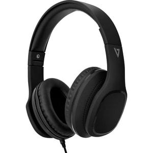 V7 Over-Ear Headphones with Microphone - Black - Stereo - Mini-phone (3.5mm) - Wired - 32 Ohm - 20 Hz - 20 kHz - Over-the-