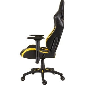 Corsair T1 RACE 2018 Gaming Chair - Black/Yellow - For Game, Desk, Office - PU Leather, Steel - Black, Yellow