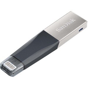 SanDisk 16GB iXpand Mini USB 3.0 Flash Drive - 16 GB - Lightning, USB 3.0 - Black, Silver