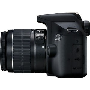Canon EOS 2000D 24.1 Megapixel Digital SLR Camera with Lens - 18 mm - 55 mm - Black - Autofocus - 7.6 cm (3")LCD - SLR Vie