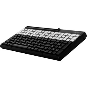 CHERRY SPOS QWERTY Keyboard - 135 Keys - QWERTY Layout - 54 Relegendable Keys - Magnetic Stripe Reader - USB - Black 3TRK 