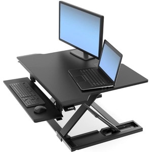 Ergotron WorkFit-TX Standing Desk Converter - Up to 30" Screen Support - 40 lb Load Capacity - 20" Height - Desktop - Black