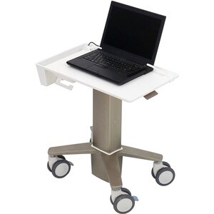 Ergotron CareFit Slim Laptop Cart - 12 lb Capacity - 4 Casters - 4" Caster Size - Cast Aluminum, Plastic, Zinc Plated Stee