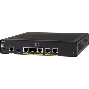 Cisco C921-4P Router - 6 Ports - Management Port - Gigabit Ethernet - Desktop, Rack-mountable, Undercounter - 1 Year