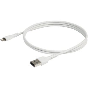 StarTech.com 3 foot/1m Durable White USB-A to Lightning Cable, Rugged Heavy Duty Charging/Sync Cable for Apple iPhone/iPad