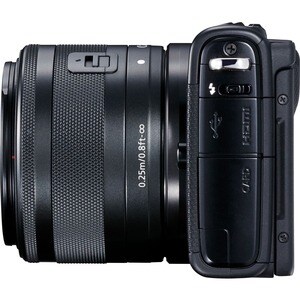 Canon EOS M100 24.2 Megapixel Mirrorless Camera with Lens - 15 mm - 45 mm - Black - Autofocus - 7.6 cm (3") Touchscreen LC