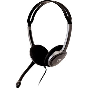 V7 HA212-2EP Kabel Kopfbügel, Auf den Ohren Stereo Headset - Schwarz - Binaural - Ohraufliegend - 20 Hz bis 20 kHz Frequen