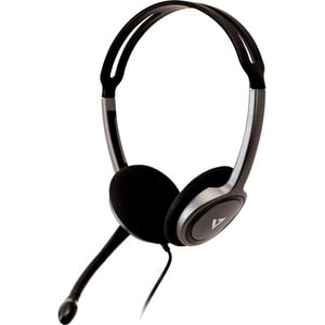 Casque stéréo léger V7, arceau réglable et ergonomique, microphone omnidirectionnel suppresseur de bruit avec rotation à 2