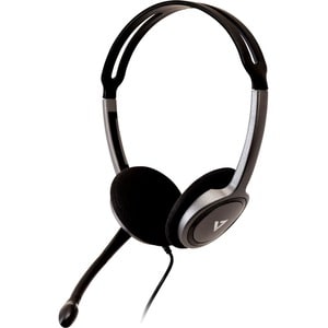 V7 HA212-2EP Wired Over-the-head, On-ear Stereo Headset - Black, Dark, Grey - Binaural - Supra-aural - 32 Ohm - 20 Hz to 2