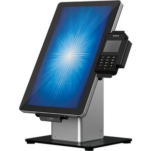 Elo Slim Desk Mount for Touchscreen Monitor, Cradle, Bar Code Reader, Fingerprint Reader, Webcam - Black, Silver - 22" Scr