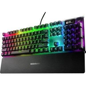 SteelSeries Apex PRO Keyboard - Cable Connectivity - USB Interface - Black - Mechanical Keyswitch - 104 Key(s) - Volume Co