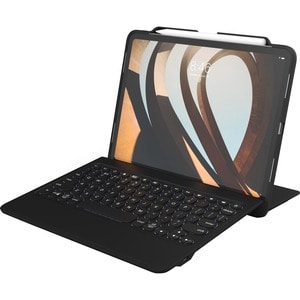 ZAGG Rugged Book Go Tastatur/Cover (Buchfalz) für 27,9 cm (11 Zoll) Apple iPad Pro Tablet - Schwarz - Sturzsicher