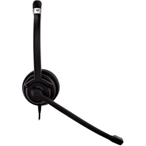Casque V7 Deluxe HU411 - Filaire - Design Sur tête, Supra-auriculaire - Mono Canal - Couleur Noir, Argenté - Certification