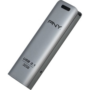PNY Elite Steel 3.1 32 GB USB 3.1 Flash Drive - Stainless Steel - 80 MB/s Read Speed - 20 MB/s Write Speed - 1 Piece