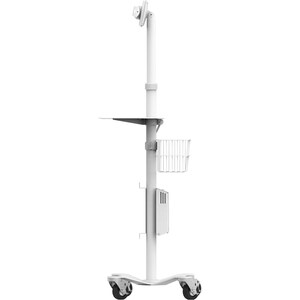 Compulocks Universal Tablet Cling Medical Rolling Kiosk White - Compatible With Tablets 7" - 13" , Rotates Between Orienta