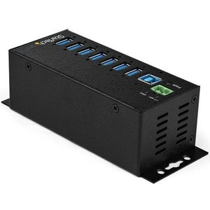 StarTech.com 7 Port USB Hub w/ Power Adapter, Metal Industrial USB 3.0 Data Hub, Din Rail, Wall & Desk Mountable USB 5Gbps