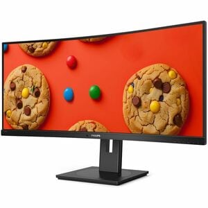 Philips B-Line 346B1C 34" Class UW-QHD Curved Screen LED Monitor - 21:9 - Textured Black - 34" Viewable - Vertical Alignme