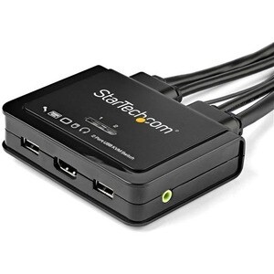 StarTech.com Switch KVM HDMI a 2 porte con cavi integrati - USB 4K 60 Hz - 2 Computer - 1 Utente Locale - 3840 x 2160 - 4 