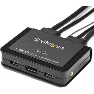 StarTech.com 2-Port USB DisplayPort KVM Switch - 4K 60Hz - UHD DP 1.2 USB-KVM Umschalter mit Kabel (SV211DPUA4K) - 2 Compu